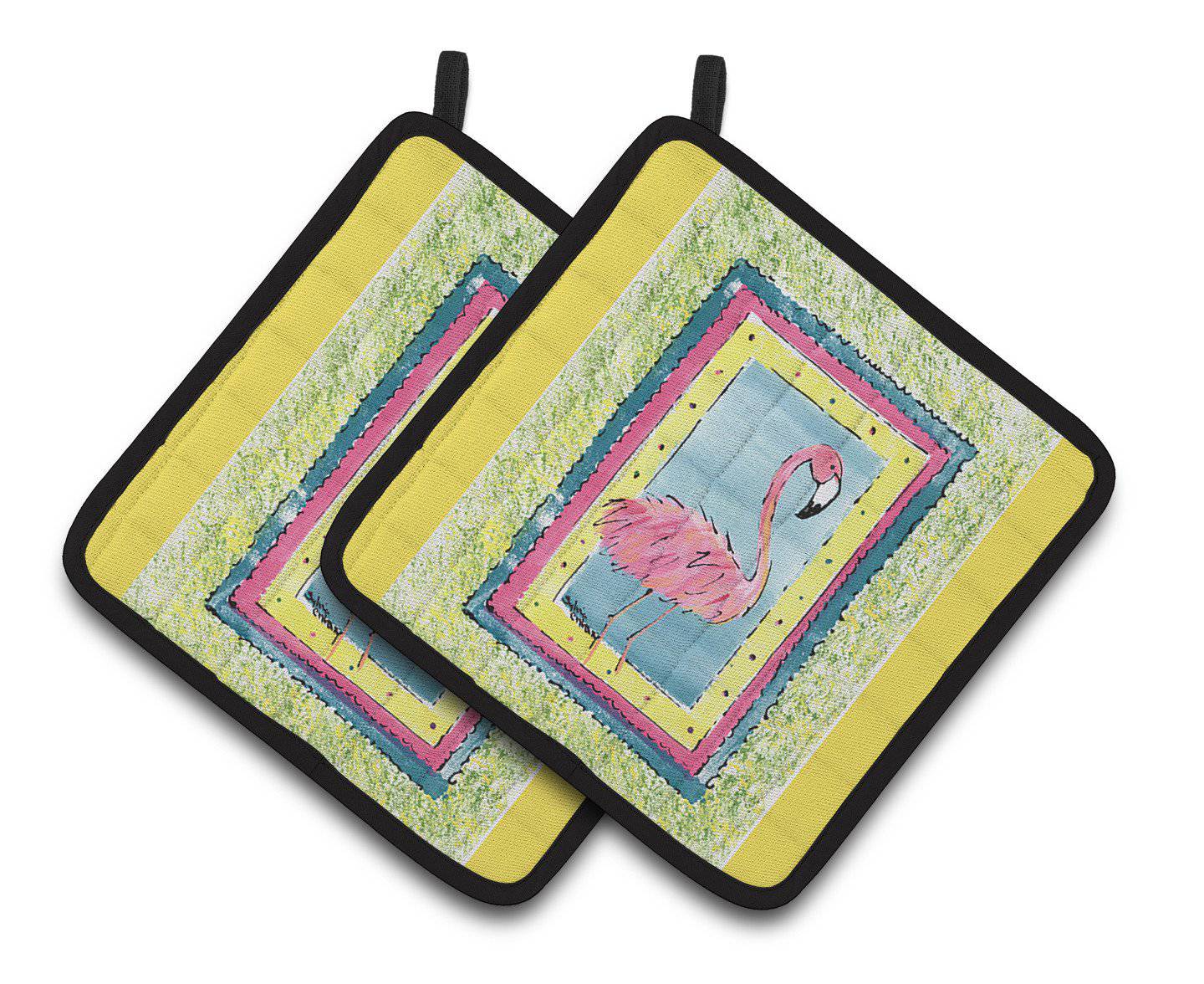 Bird - Flamingo  Pair of Pot Holders 8106-BPTHD - the-store.com