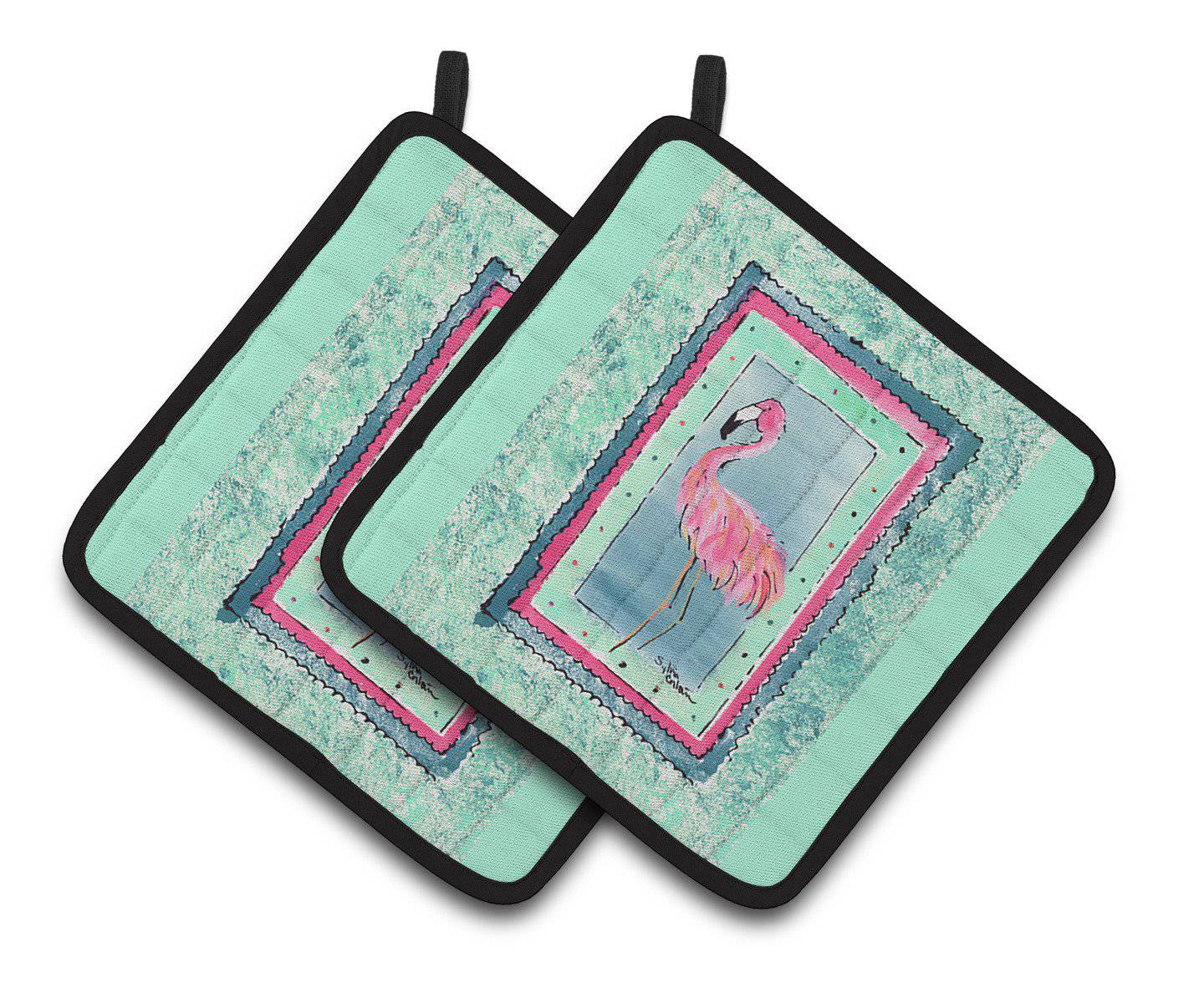 Bird - Flamingo  Pair of Pot Holders 8107-BPTHD - the-store.com