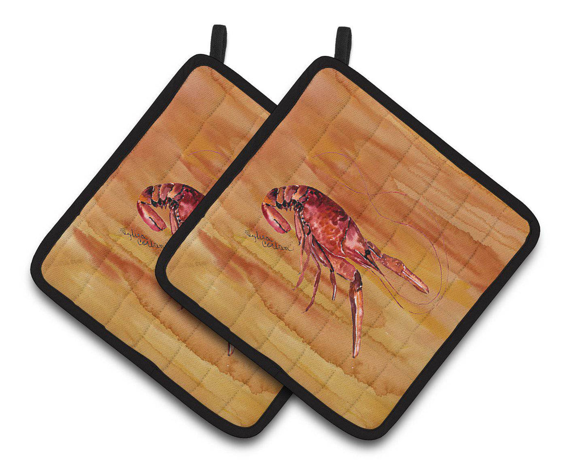 Crawfish Pair of Pot Holders 8232PTHD - the-store.com