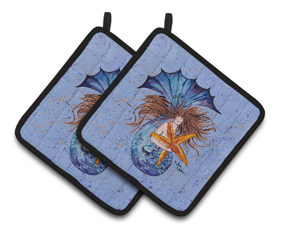 Mermaid  Pair of Pot Holders 8337PTHD - the-store.com