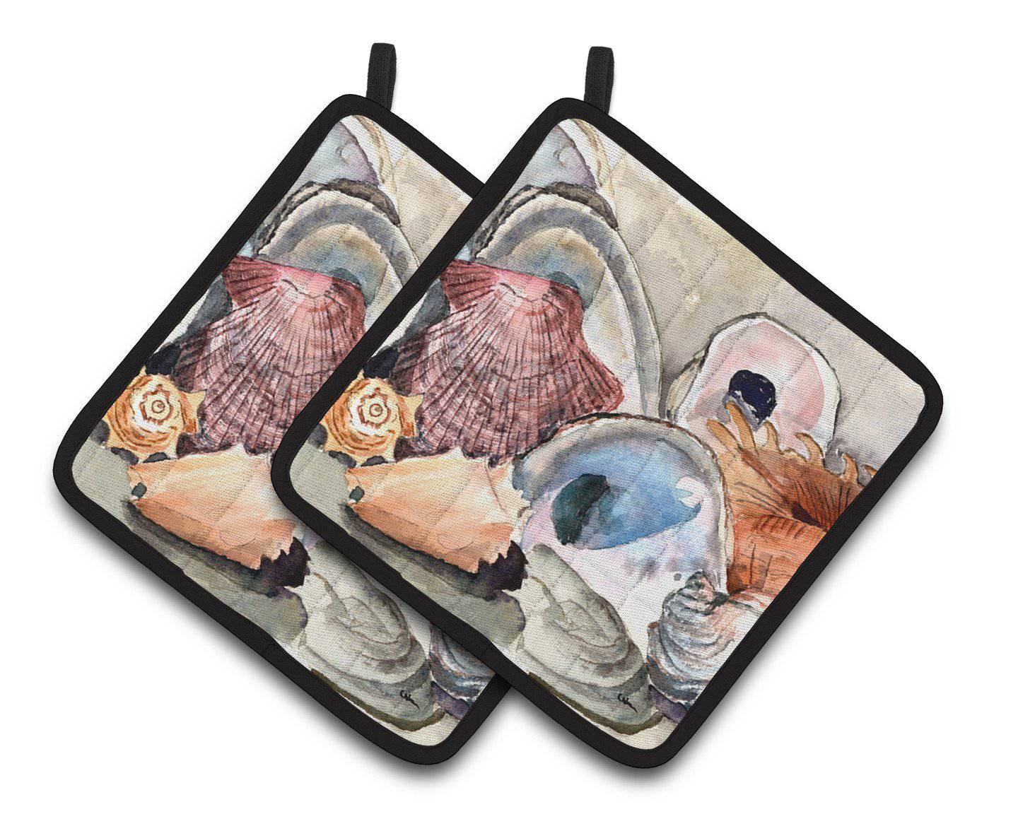 Sea Shells Pair of Pot Holders 8619PTHD - the-store.com