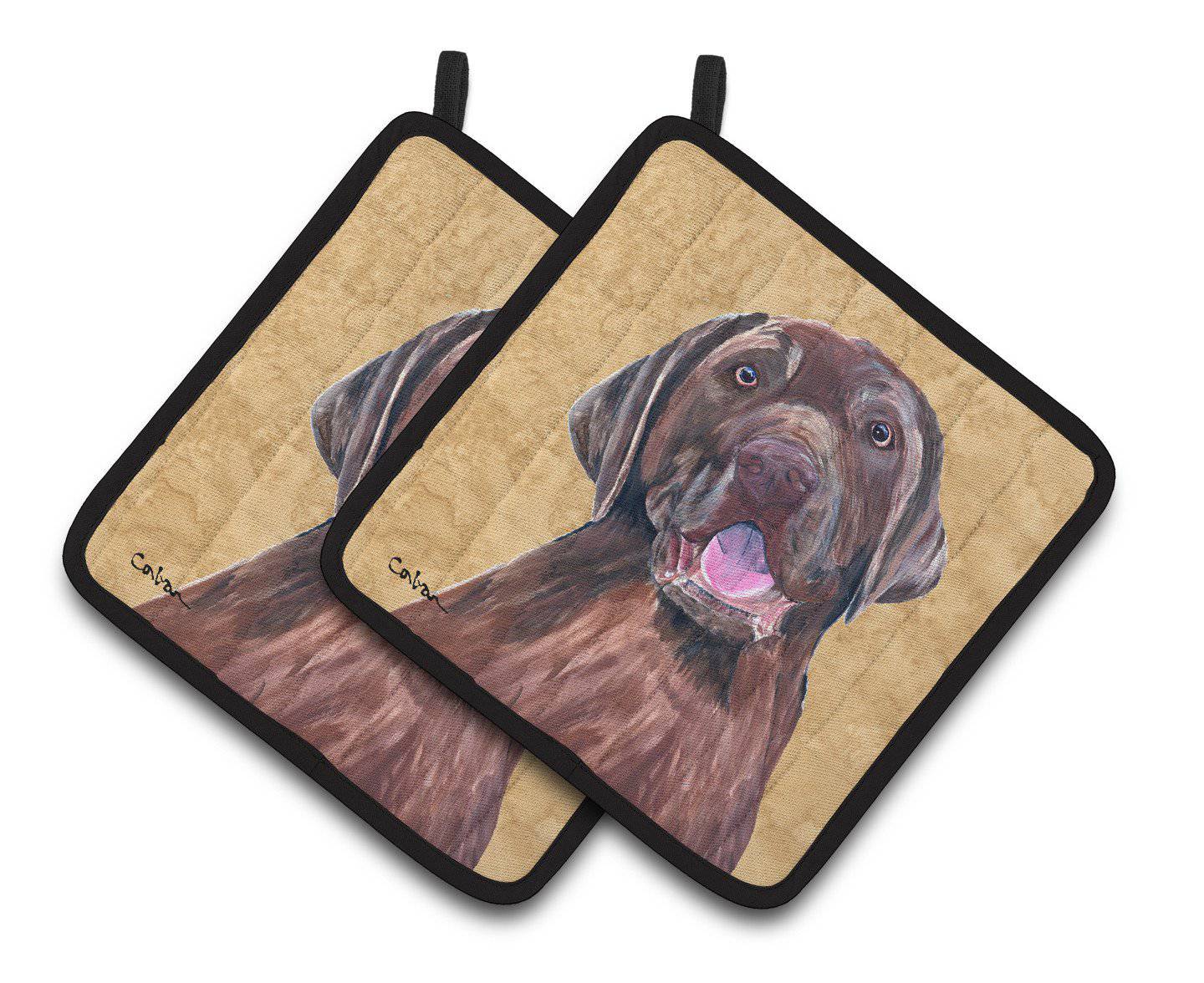 Labrador Wipe your Paws Pair of Pot Holders SC9127PTHD - the-store.com