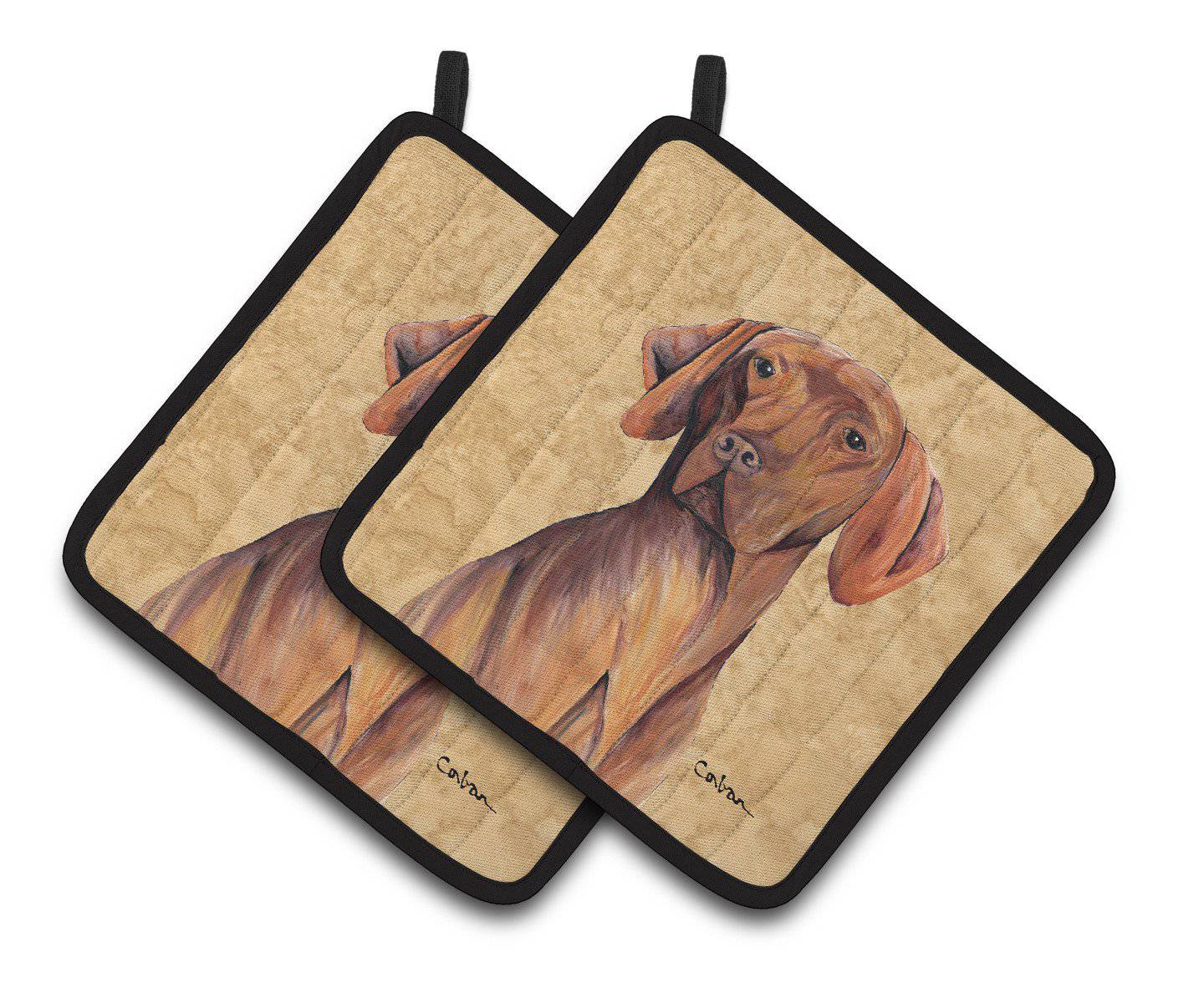 Vizsla Wipe your Paws Pair of Pot Holders SC9132PTHD - the-store.com