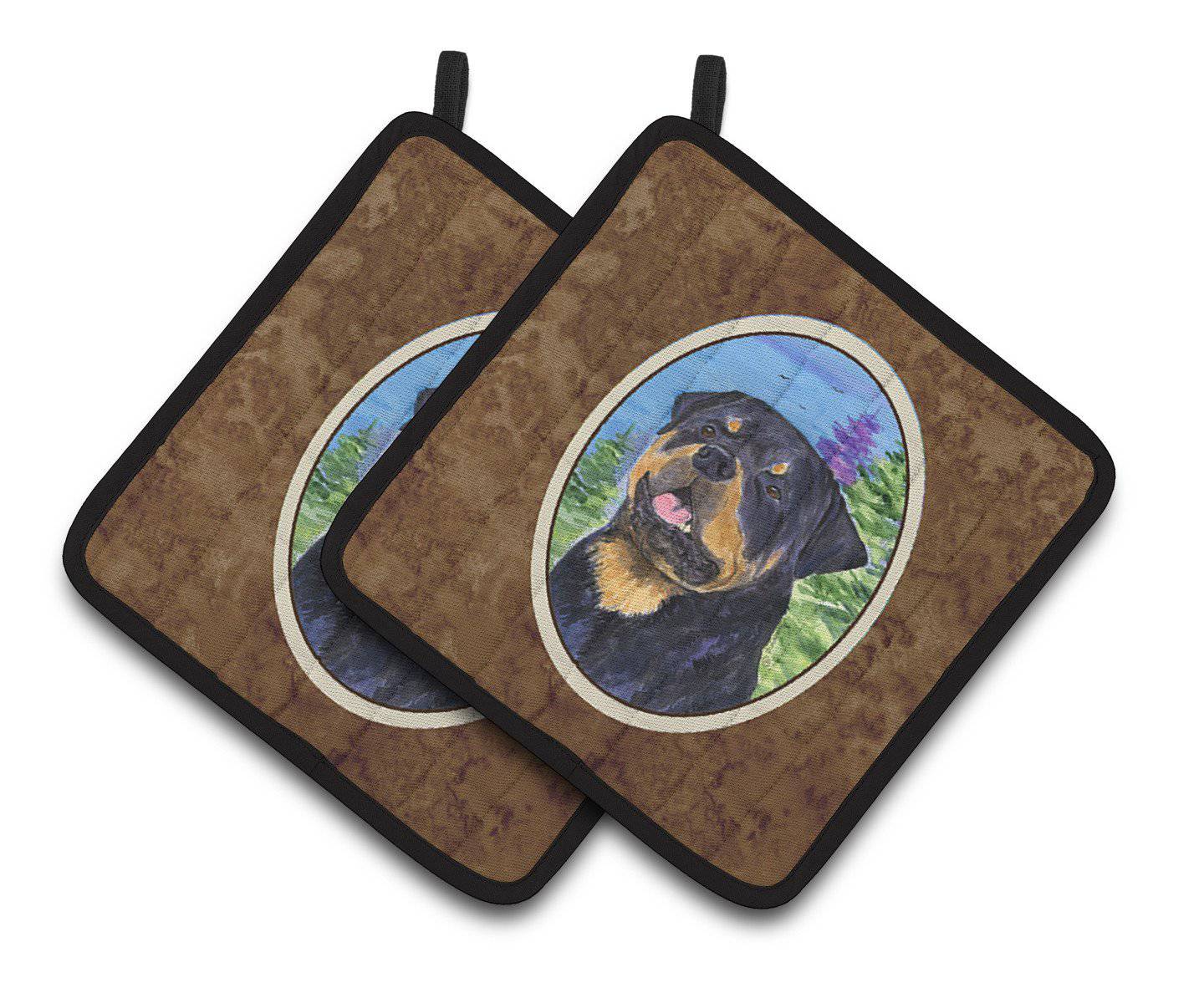 Rottweiler Pair of Pot Holders SS1026PTHD - the-store.com