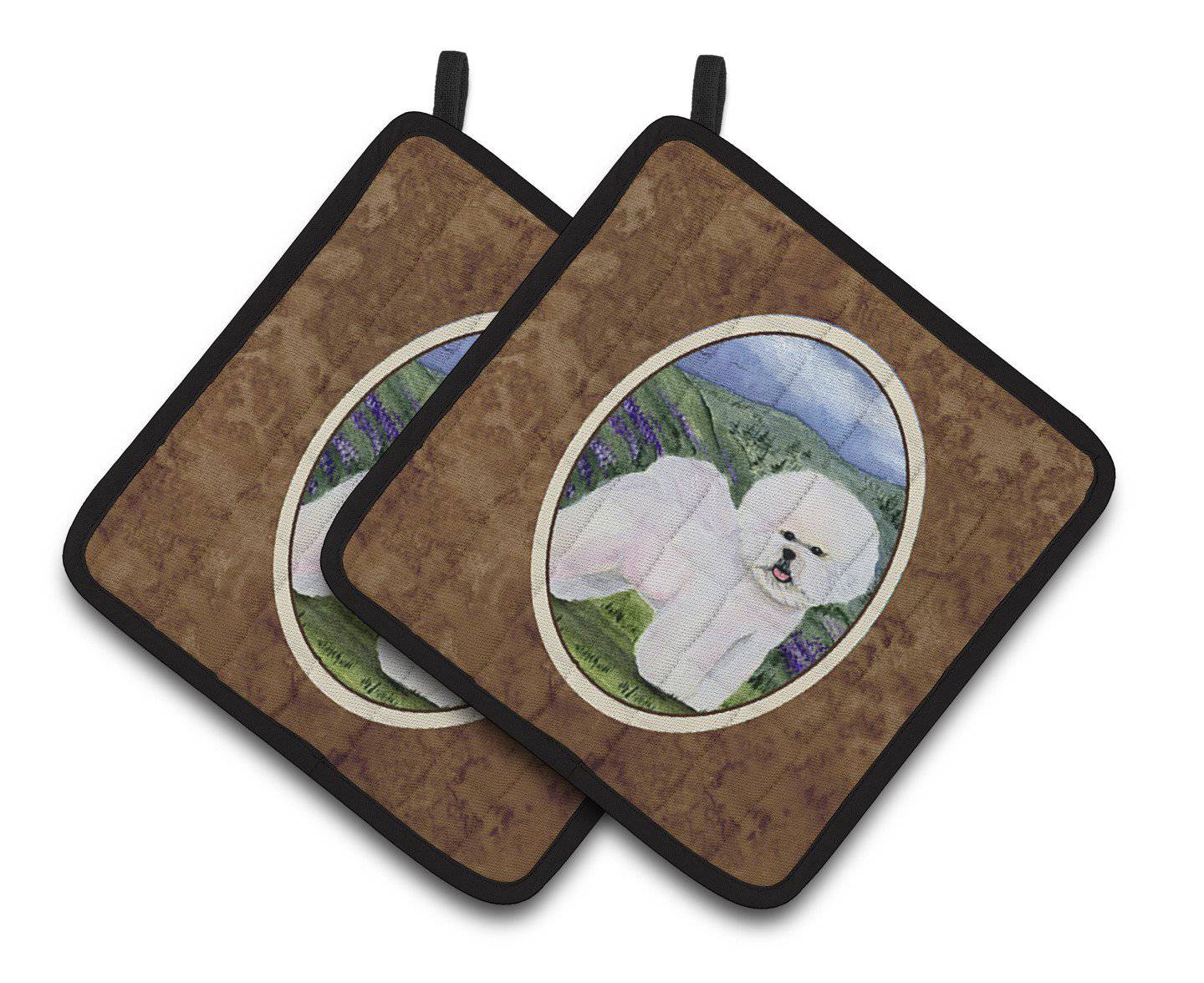 Bichon Frise Pair of Pot Holders SS8025PTHD - the-store.com