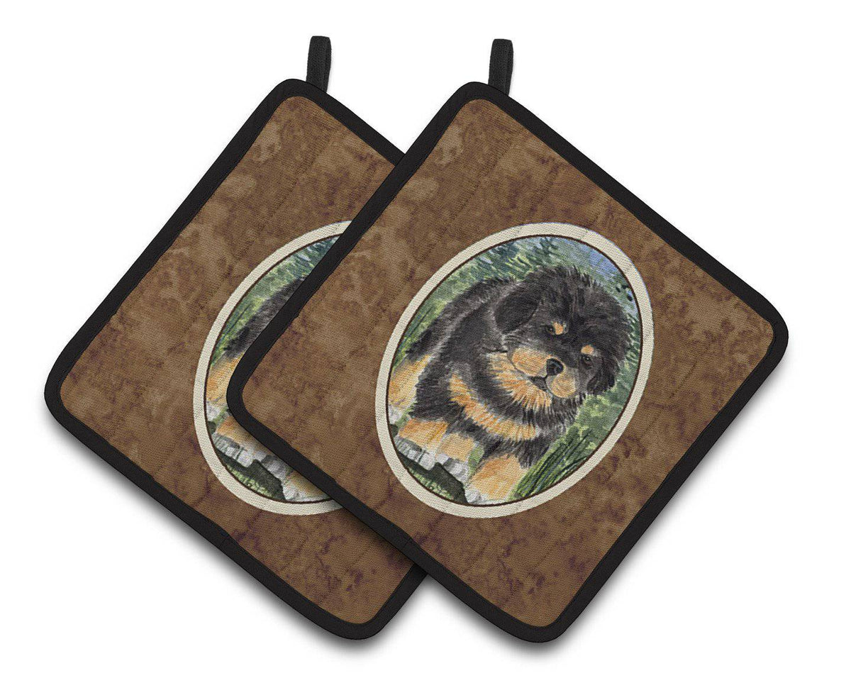 Tibetan Mastiff Pair of Pot Holders SS8031PTHD - the-store.com