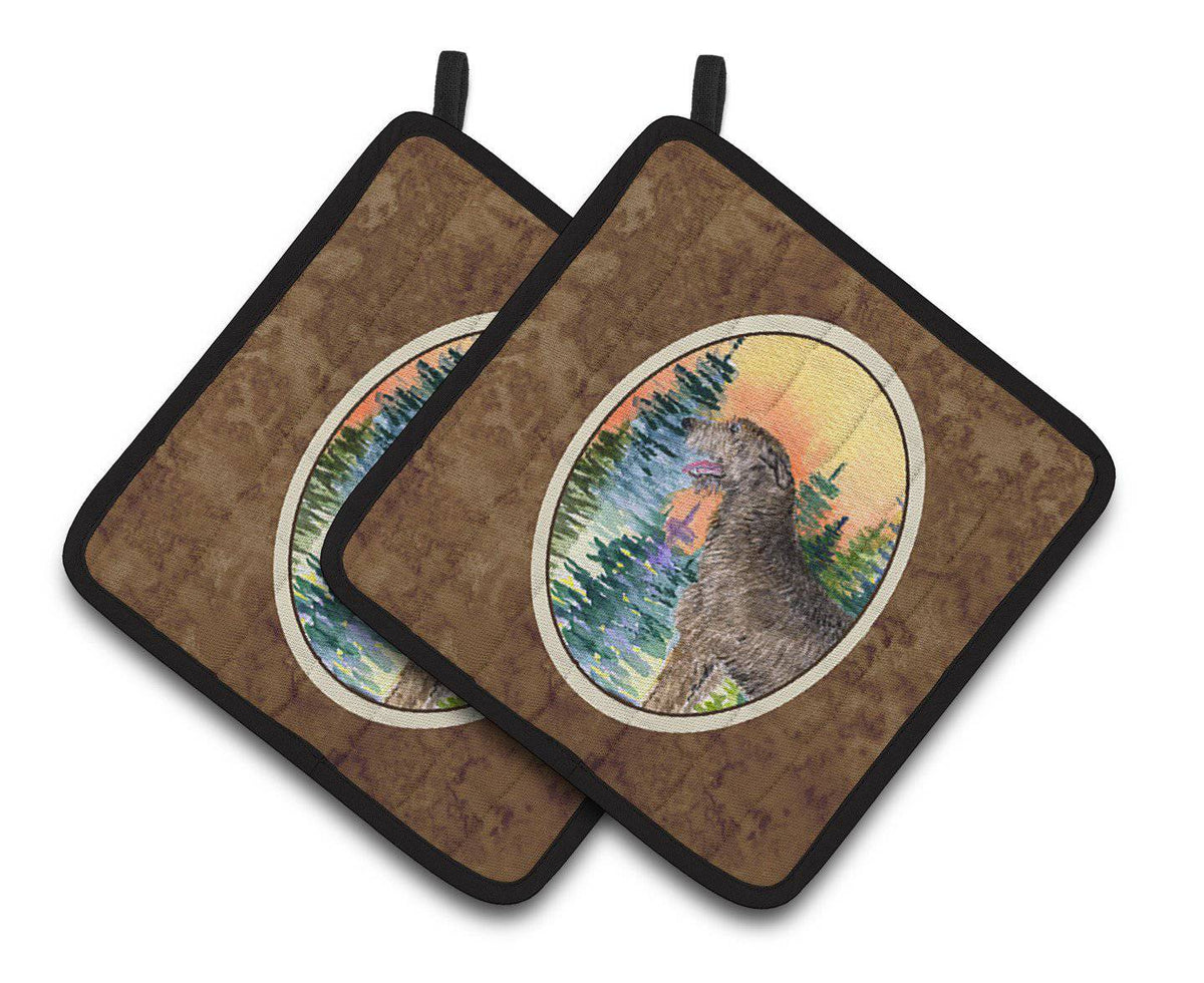 Irish Wolfhound Pair of Pot Holders SS8205PTHD - the-store.com