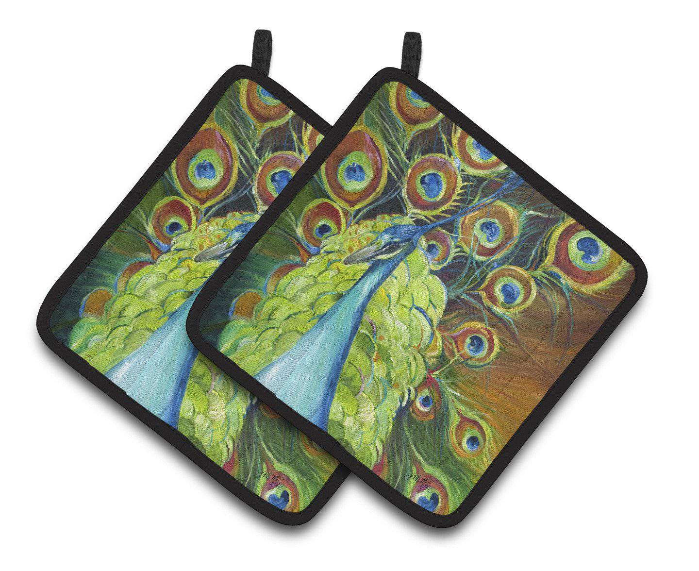 Peacock Pair of Pot Holders JMK1209PTHD - the-store.com