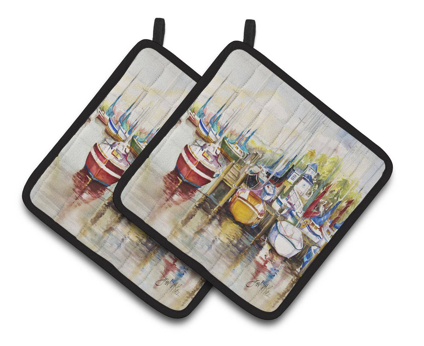 Paradise Sailboats Pair of Pot Holders JMK1235PTHD - the-store.com