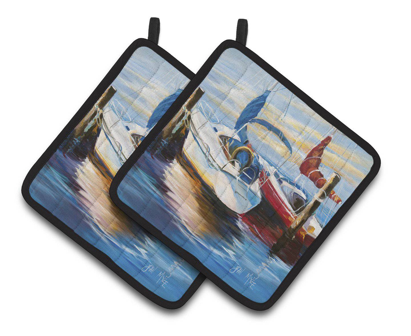 Symmetry Sailboats Pair of Pot Holders JMK1242PTHD - the-store.com