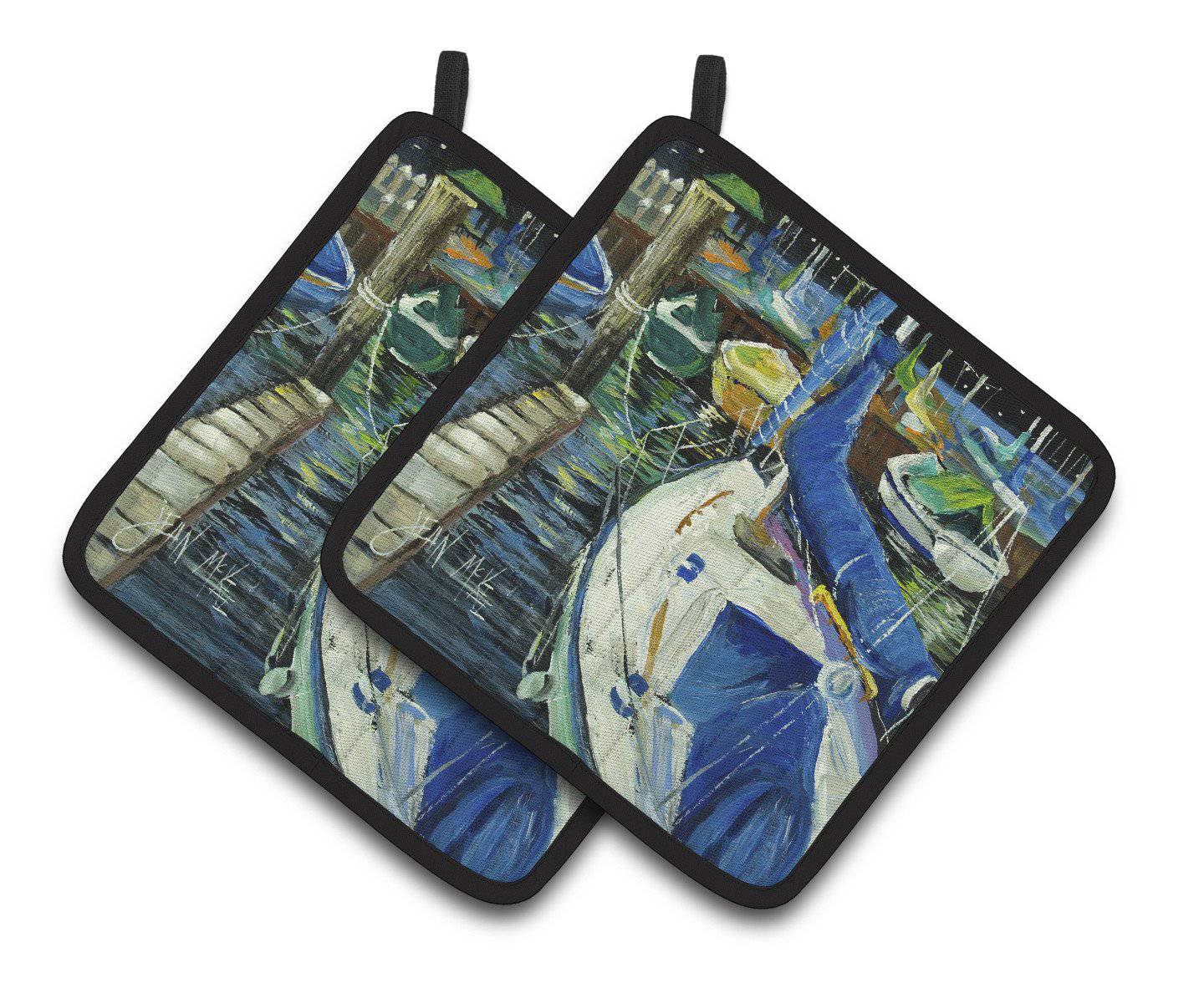 Sailboats Pair of Pot Holders JMK1245PTHD - the-store.com