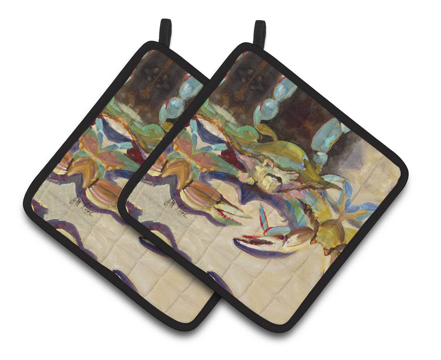 Crab tailfin Crab Pair of Pot Holders JMK1259PTHD - the-store.com