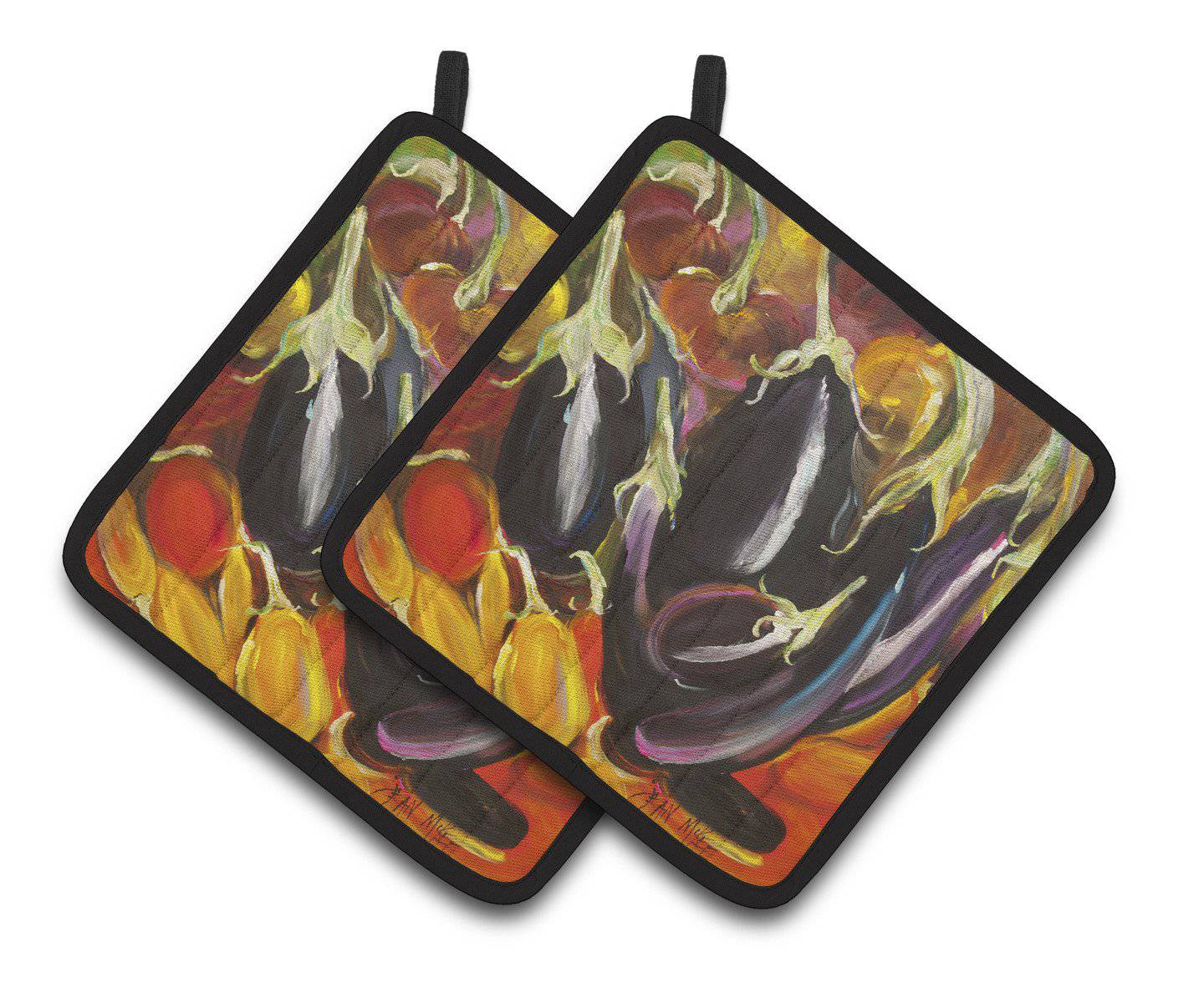 Eggplant Pair of Pot Holders JMK1260PTHD - the-store.com