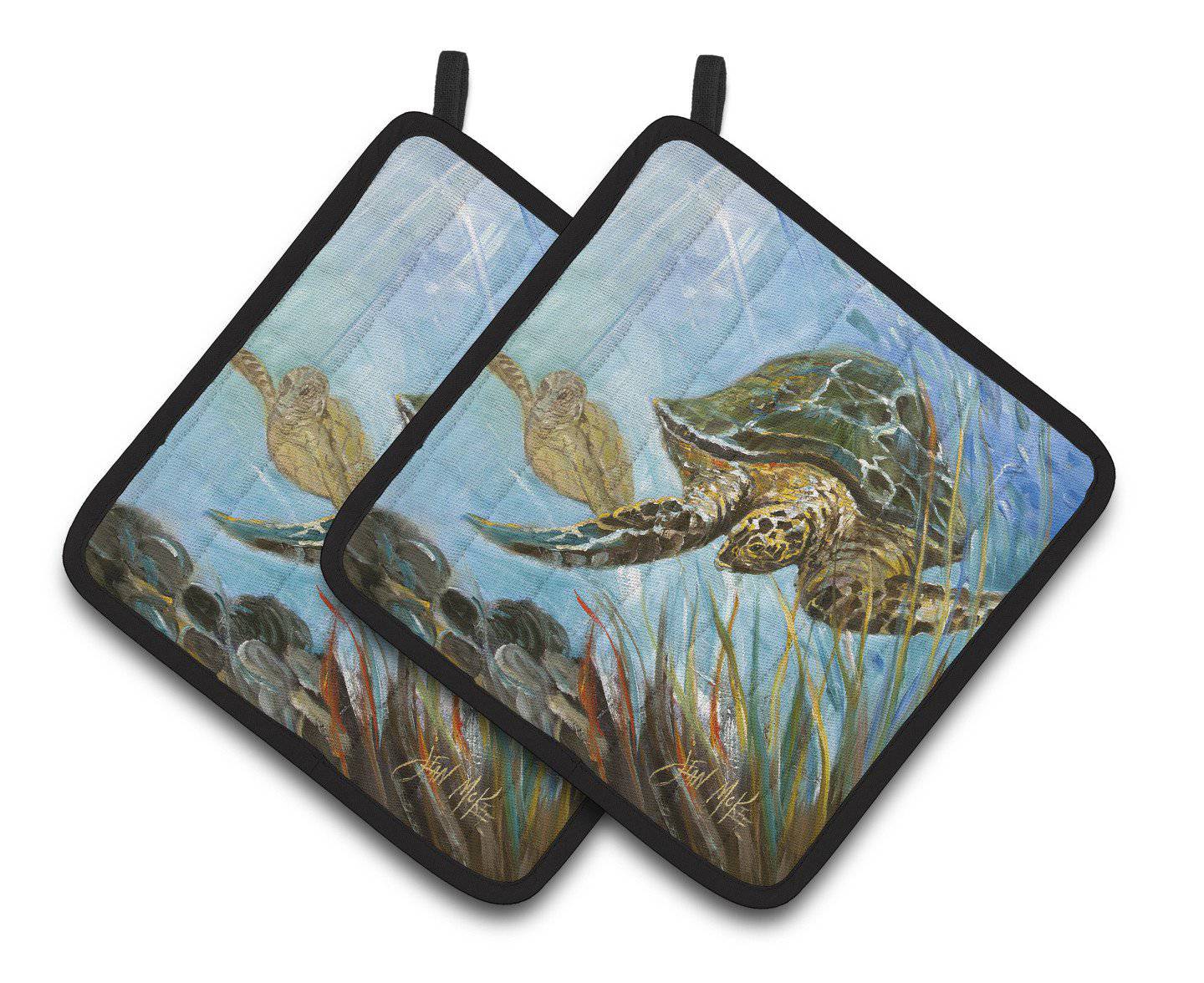 Loggerhead Sea Turtle Pair of Pot Holders JMK1261PTHD - the-store.com