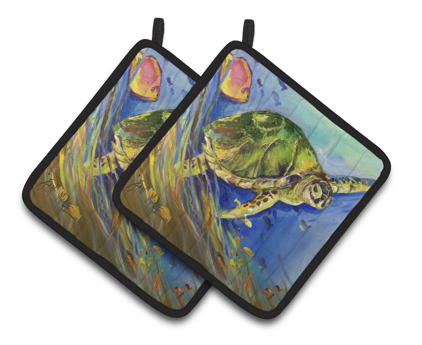 Loggerhead Sea Turtle Pair of Pot Holders JMK1262PTHD - the-store.com