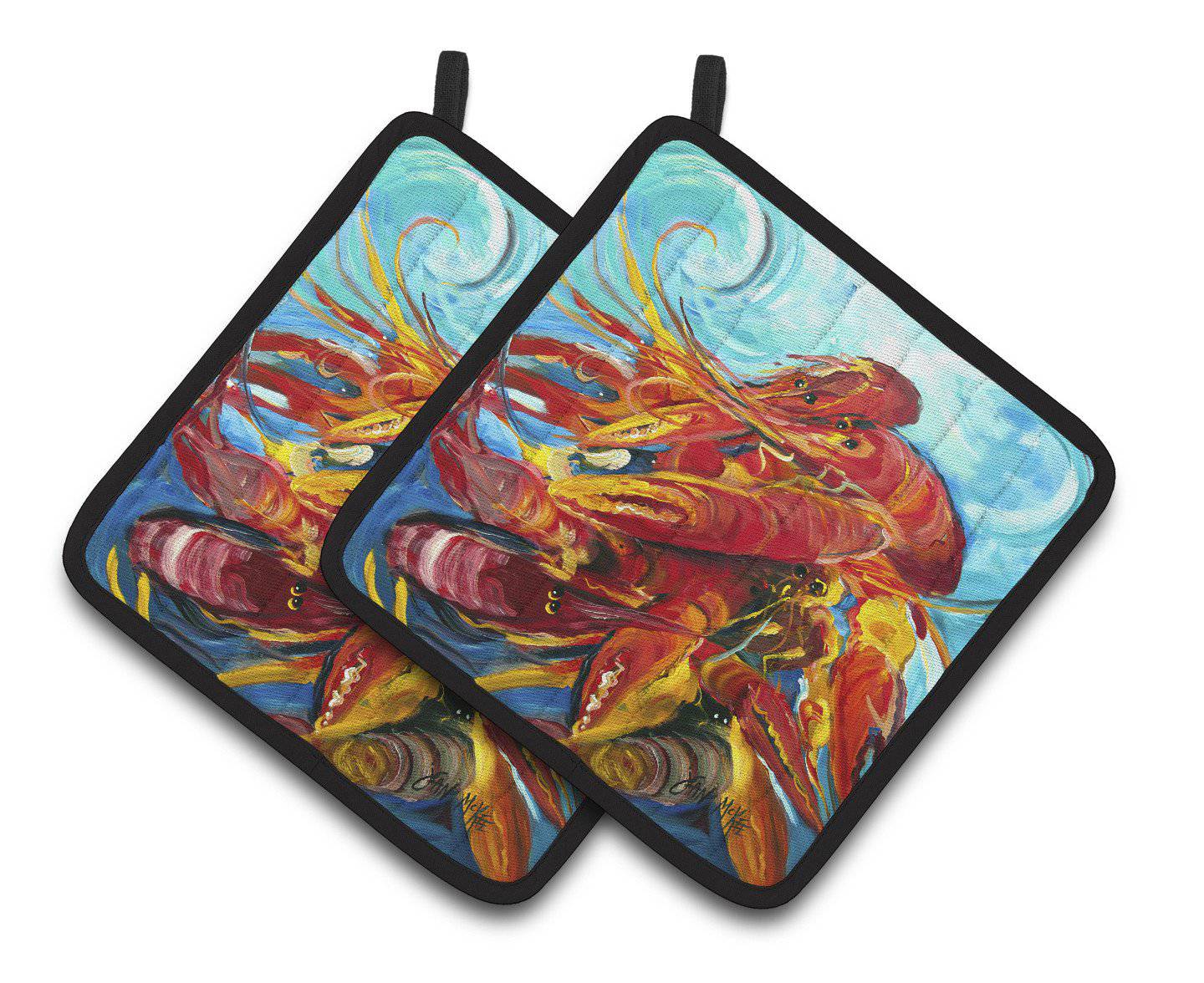 Crawfish Pair of Pot Holders JMK1264PTHD - the-store.com