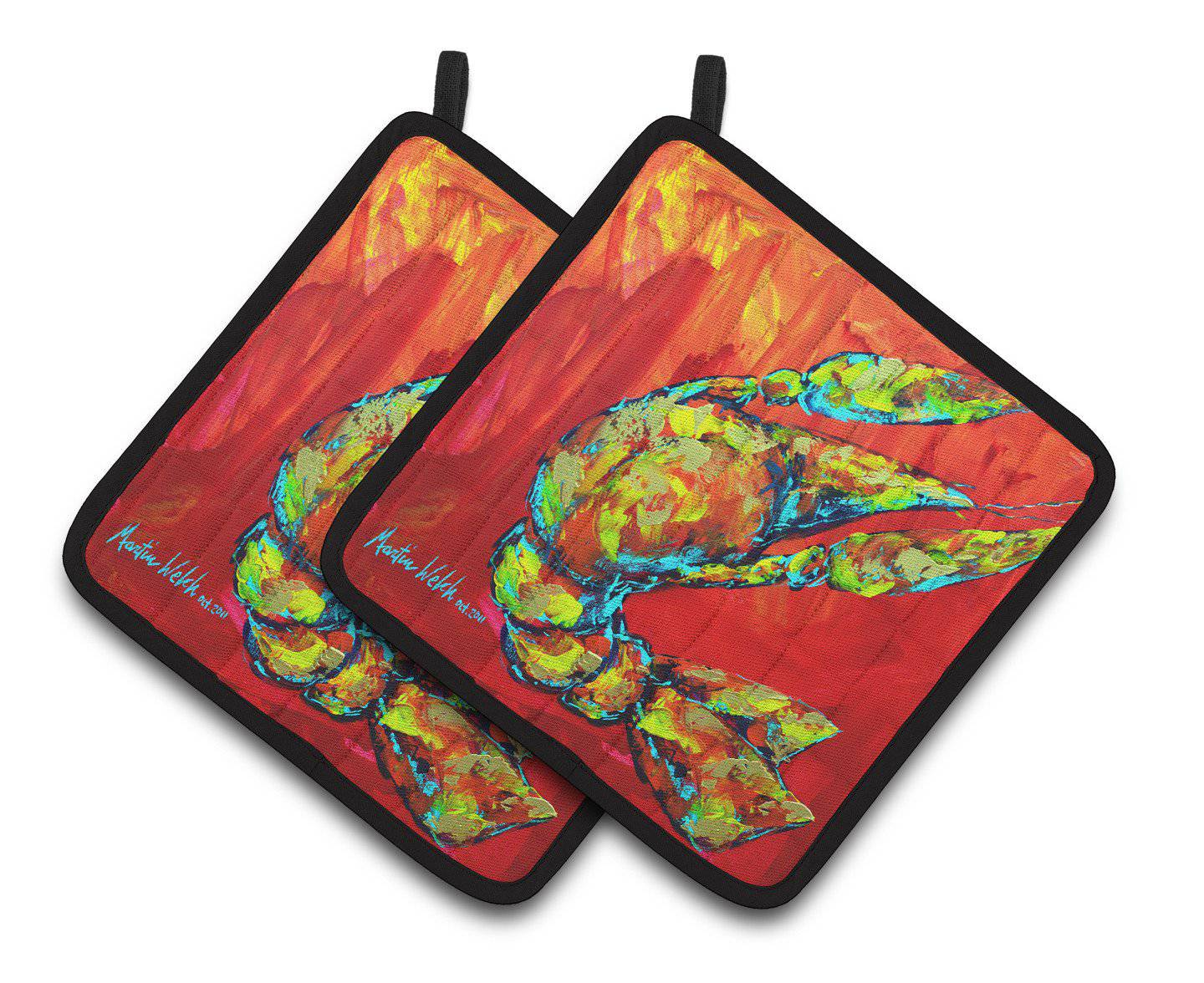 Crawfish Hot Craw Pair of Pot Holders MW1134PTHD - the-store.com