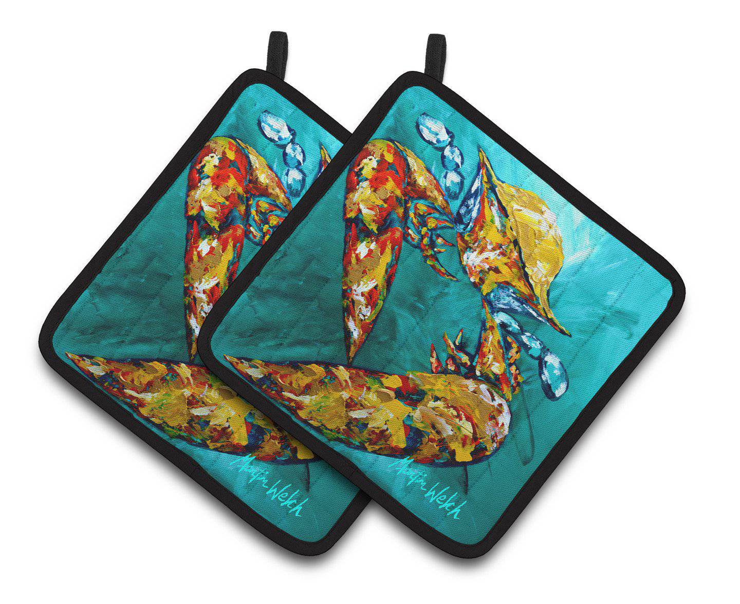 Crab Beam of Light Pair of Pot Holders MW1139PTHD - the-store.com