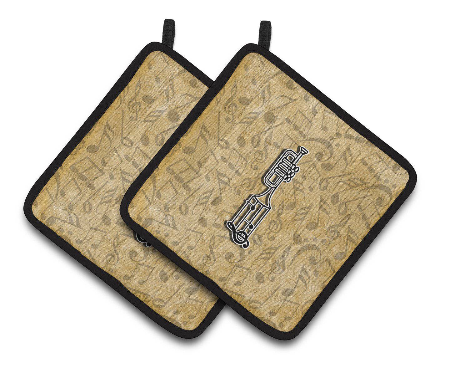 Letter I Musical Instrument Alphabet Pair of Pot Holders CJ2004-IPTHD - the-store.com