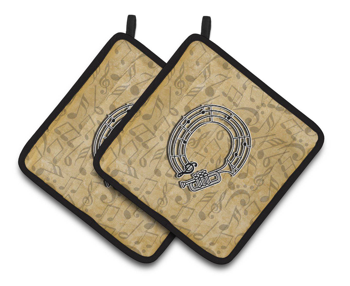 Letter O Musical Instrument Alphabet Pair of Pot Holders CJ2004-OPTHD - the-store.com