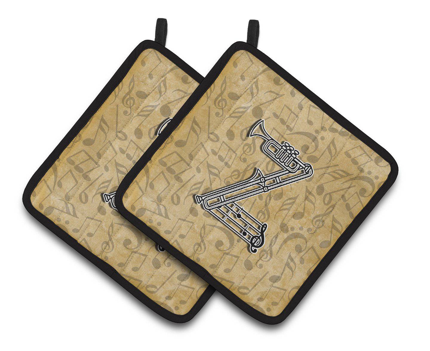 Letter Z Musical Instrument Alphabet Pair of Pot Holders CJ2004-ZPTHD - the-store.com