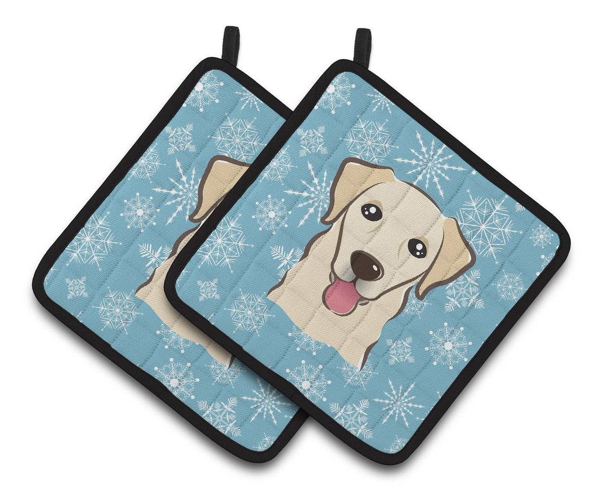 Snowflake Golden Retriever Pair of Pot Holders BB1686PTHD - the-store.com