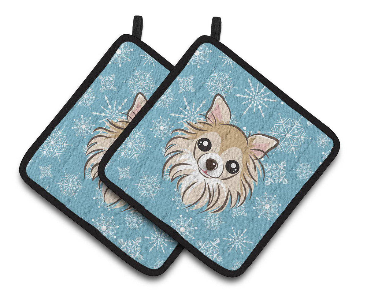 Snowflake Chihuahua Pair of Pot Holders BB1685PTHD - the-store.com