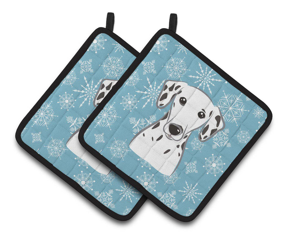 Snowflake Dalmatian Pair of Pot Holders BB1644PTHD - the-store.com