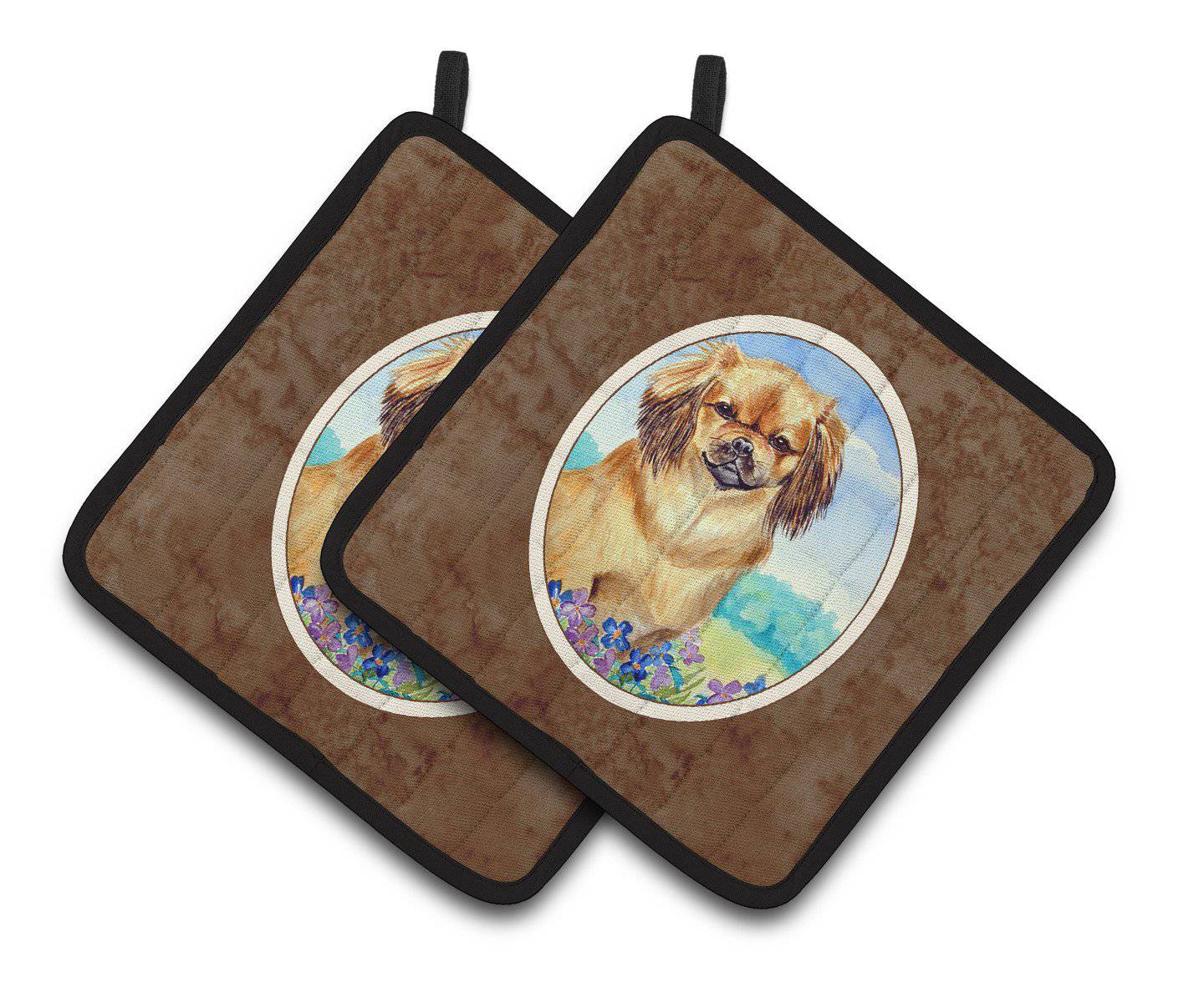 Tibetan Spaniel Pair of Pot Holders 7078PTHD - the-store.com