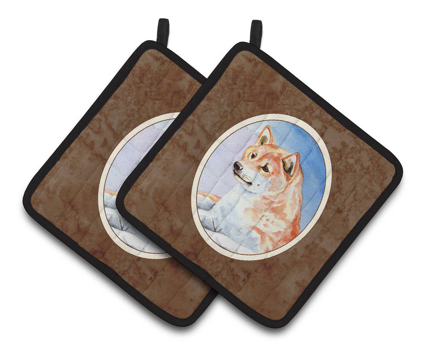 Shiba Inu Pair of Pot Holders 7135PTHD - the-store.com