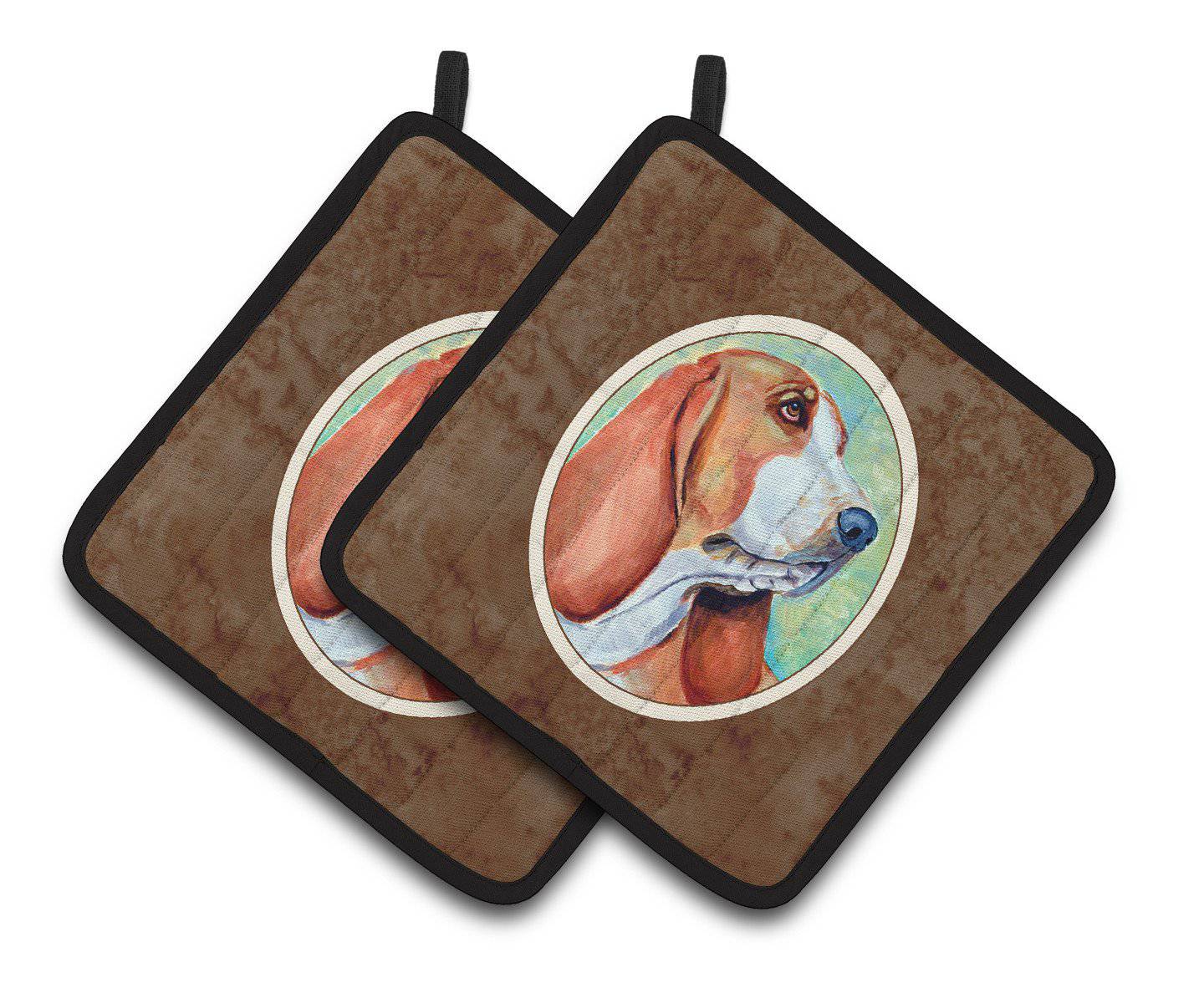 Basset Hound Pair of Pot Holders 7227PTHD - the-store.com