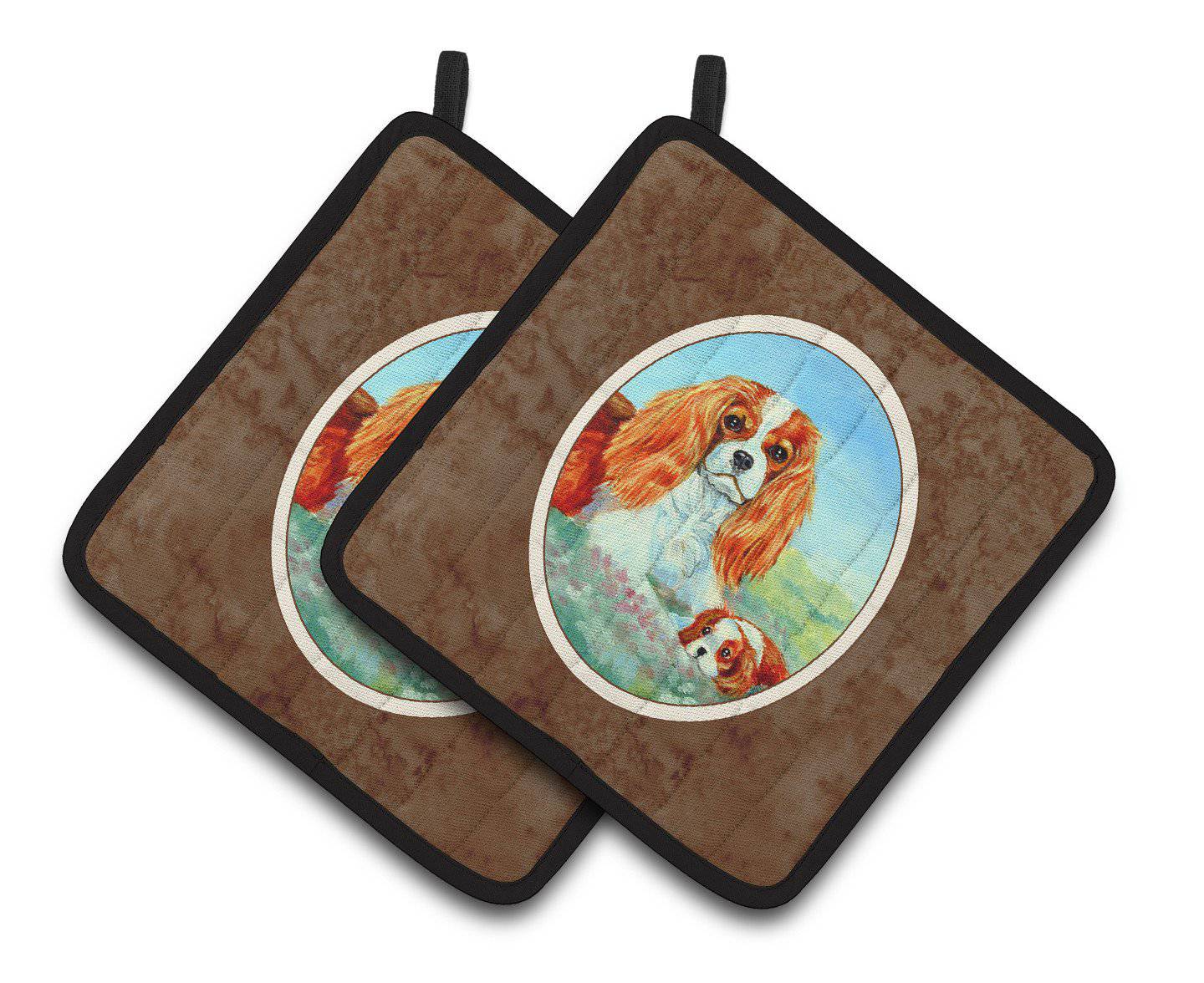 Cavalier Spaniel Momma's Love Pair of Pot Holders 7019PTHD - the-store.com