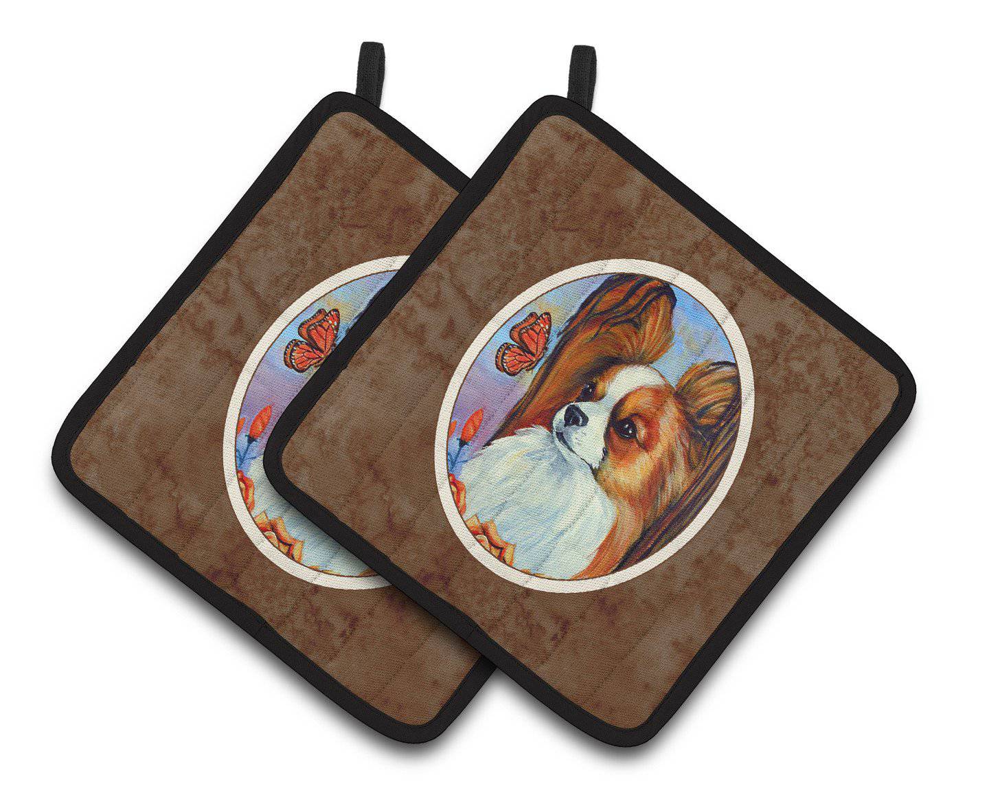 Papillon Pair of Pot Holders 7039PTHD - the-store.com