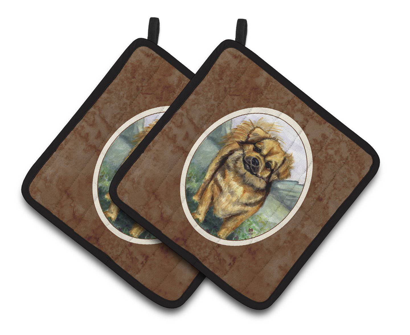 Tibetan Spaniel Pair of Pot Holders 7075PTHD - the-store.com