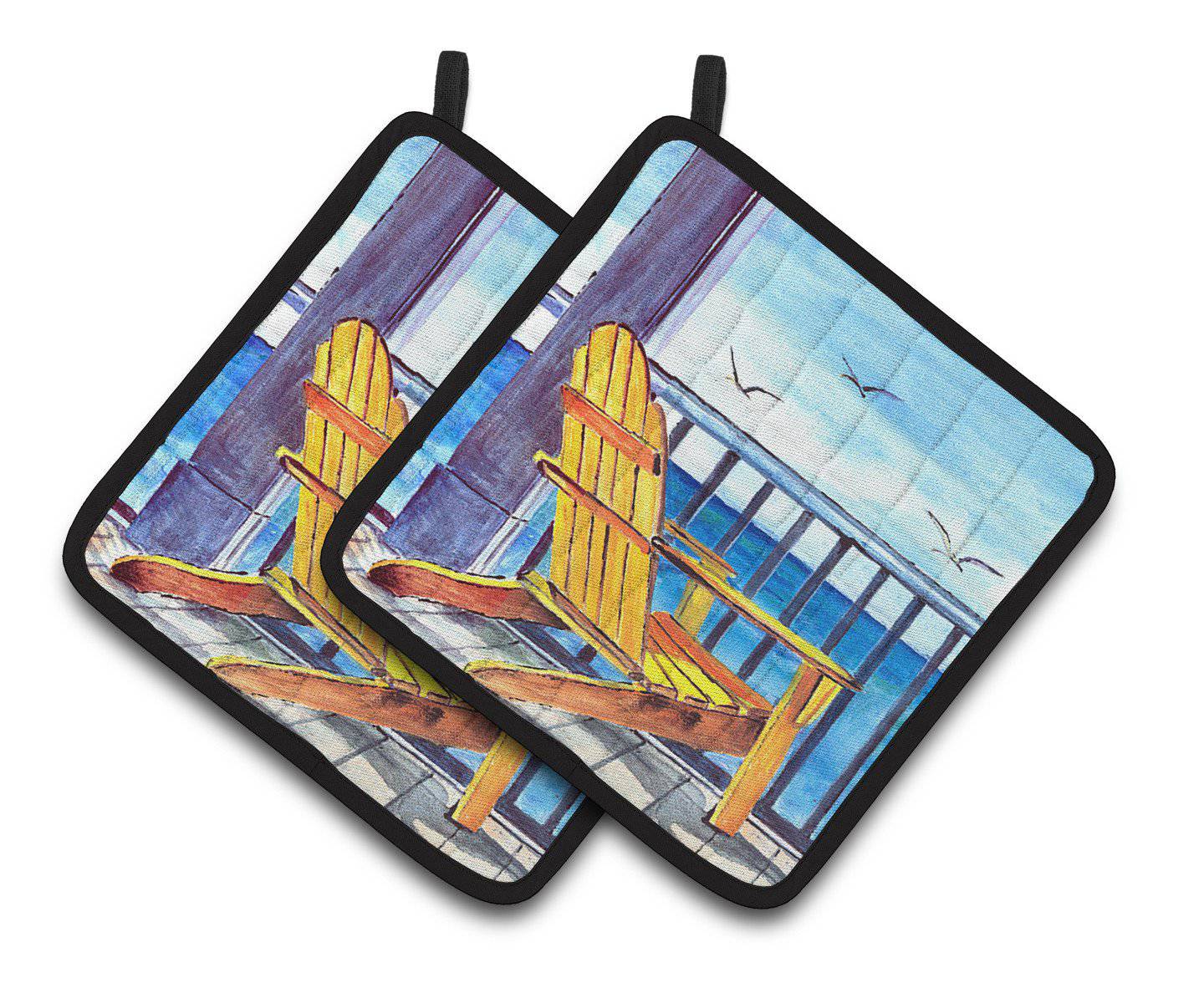 Yellow Adirondack Chair Pair of Pot Holders 8085-1PTHD - the-store.com