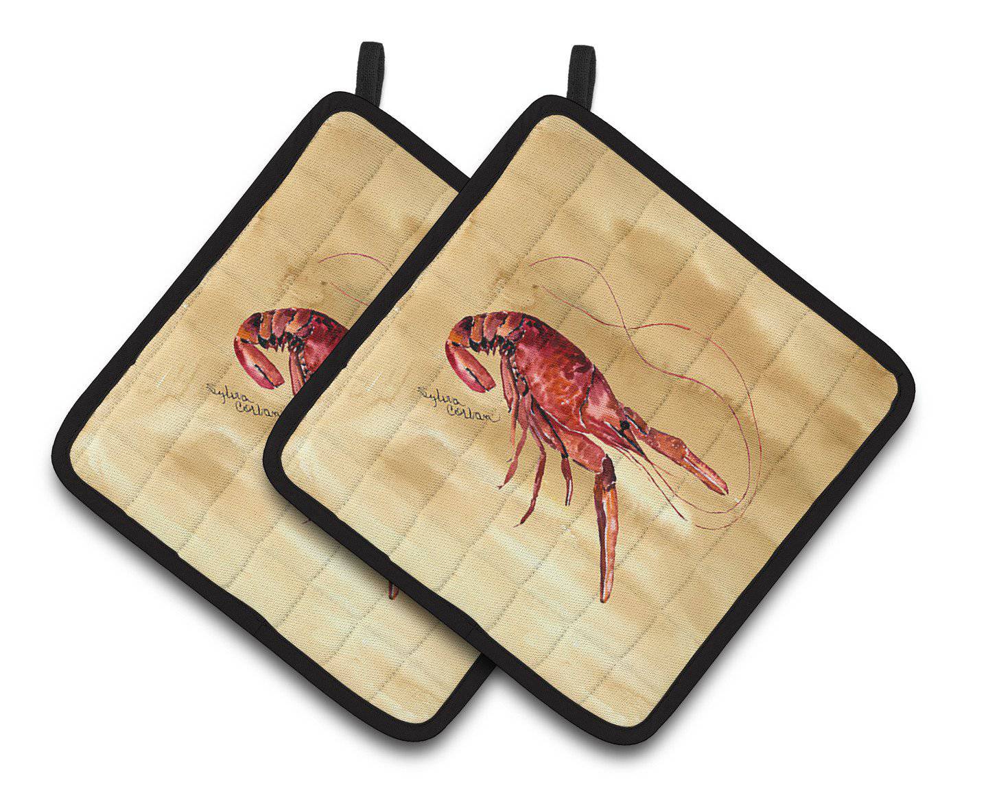 Crawfish Pair of Pot Holders 8230PTHD - the-store.com