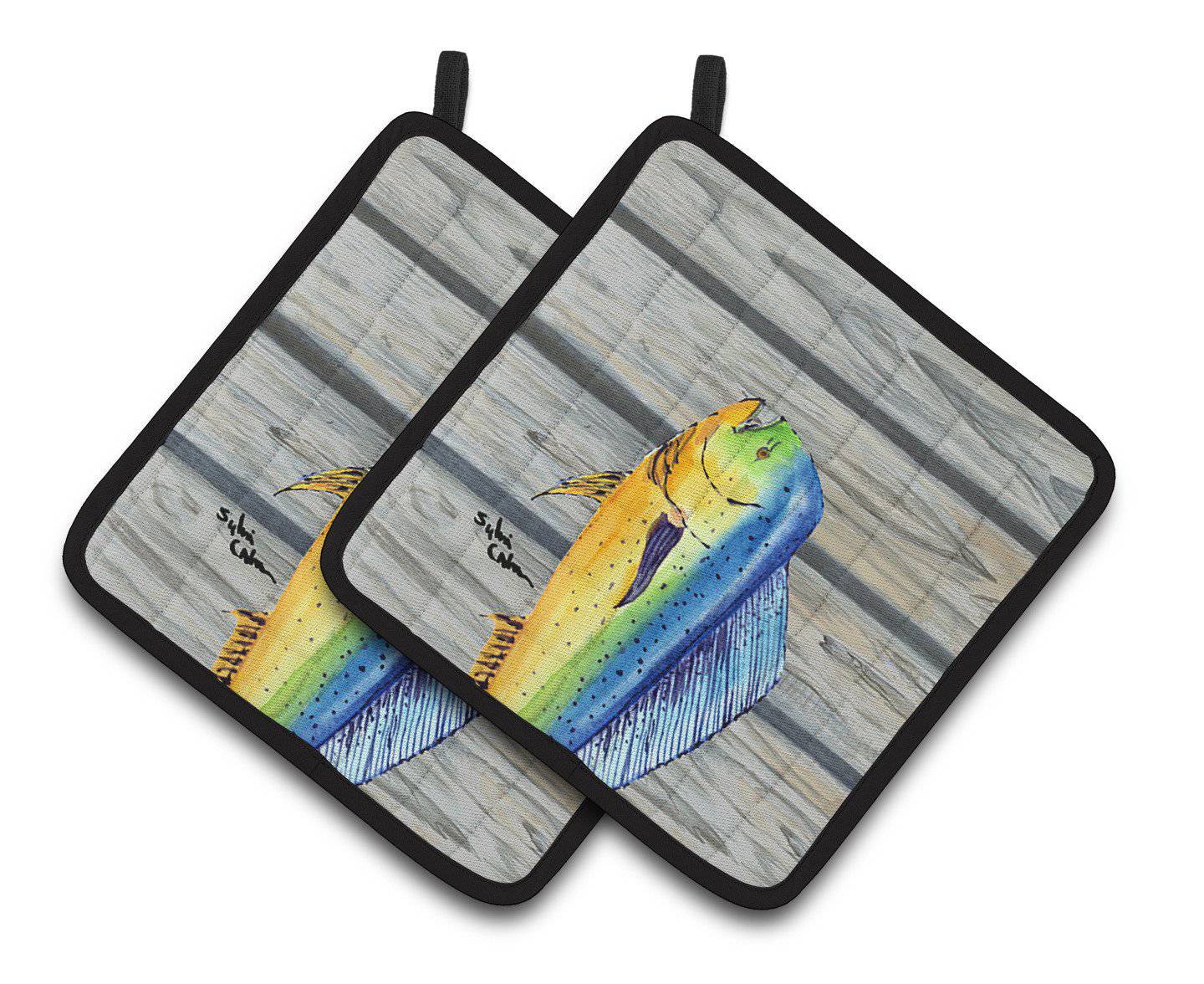 Mahi Mahi Dolphin Fish Pair of Pot Holders 8470PTHD - the-store.com