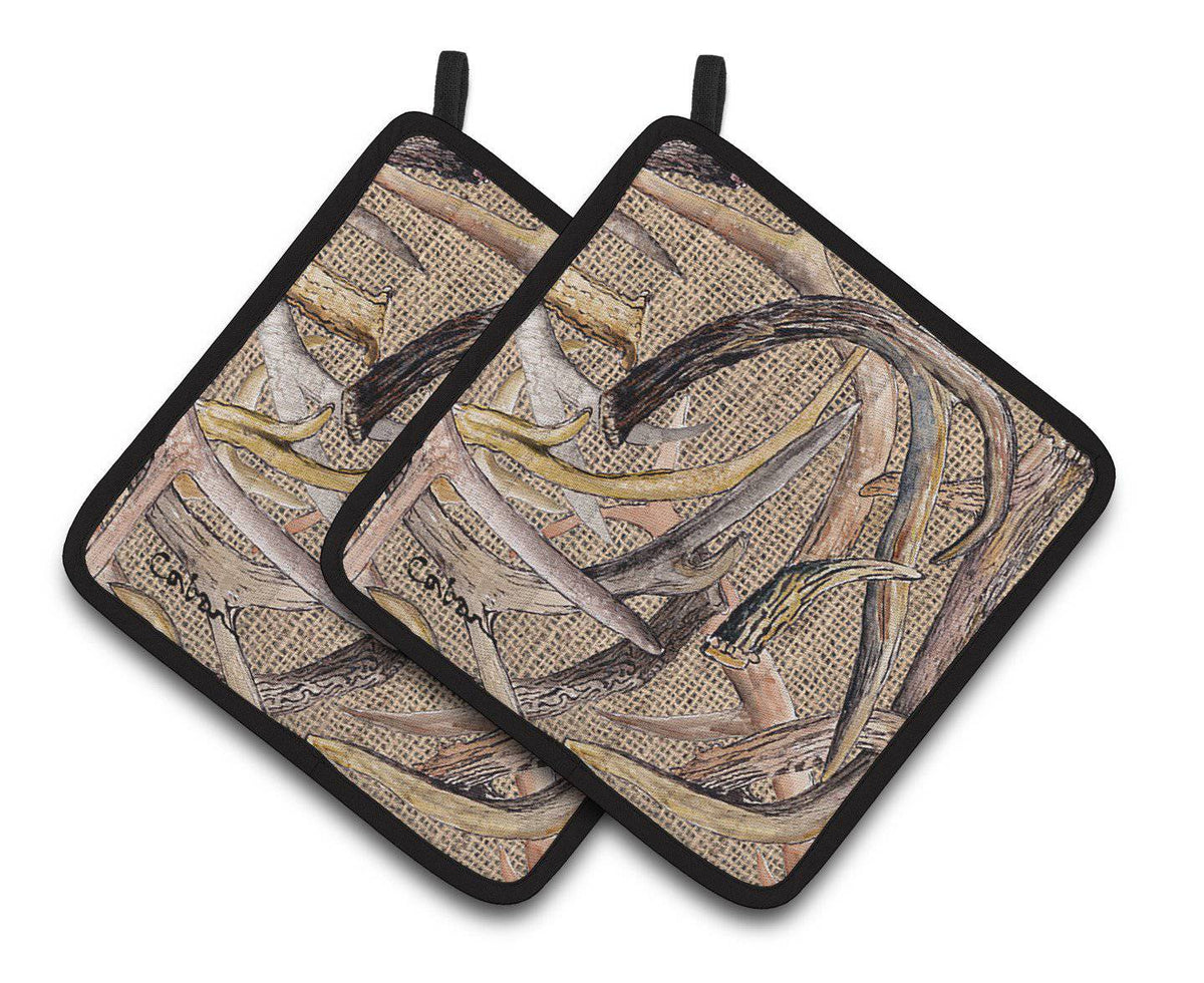 Deer Horns Pair of Pot Holders 8732PTHD - the-store.com