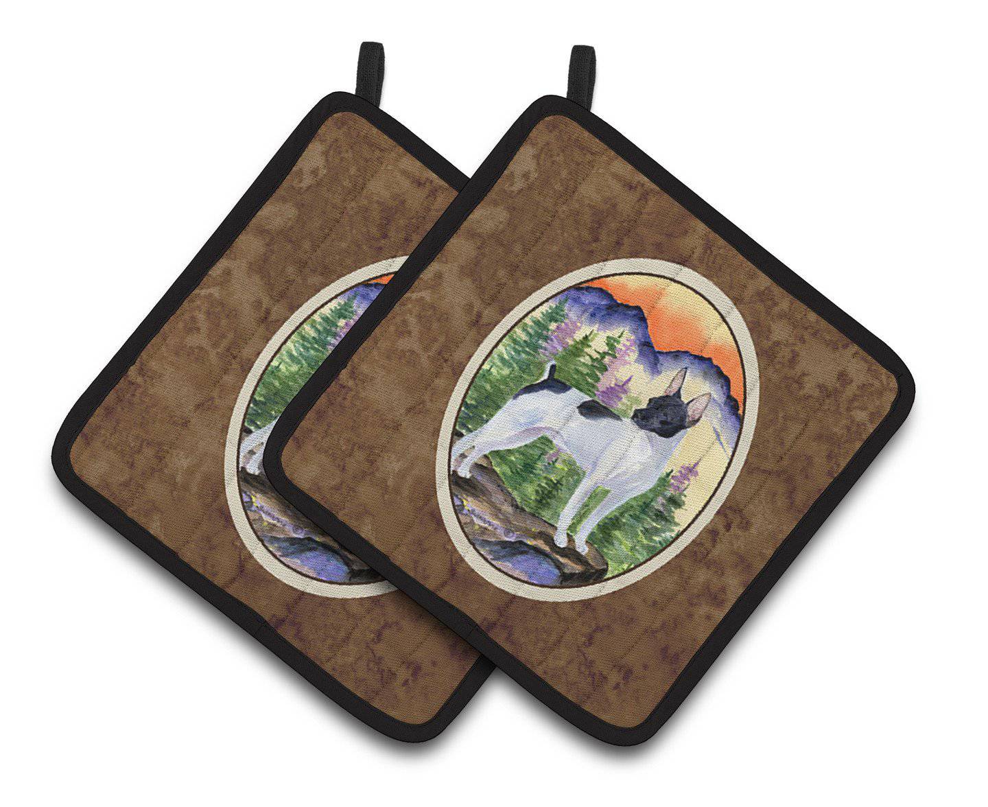 Rat Terrier Pair of Pot Holders SS8224PTHD - the-store.com