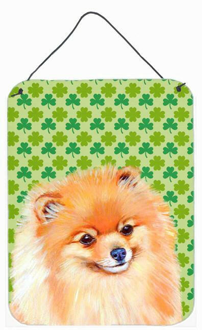 Pomeranian  Shamrock Portrait Aluminium Metal Wall or Door Hanging Prints by Caroline&#39;s Treasures