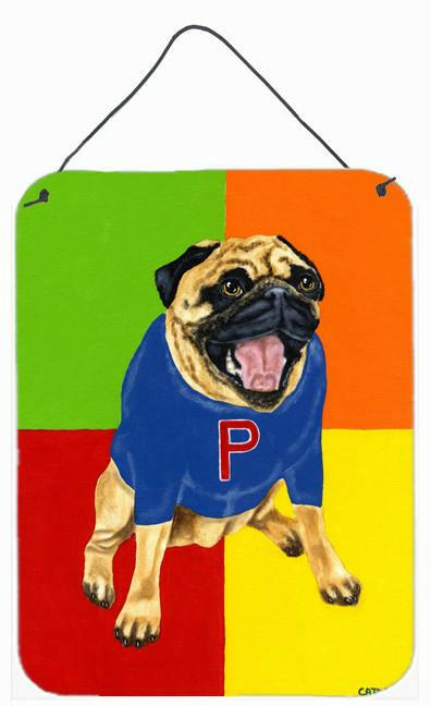 Go Team Varsity Pug Wall or Door Hanging Prints AMB1068DS1216 by Caroline&#39;s Treasures