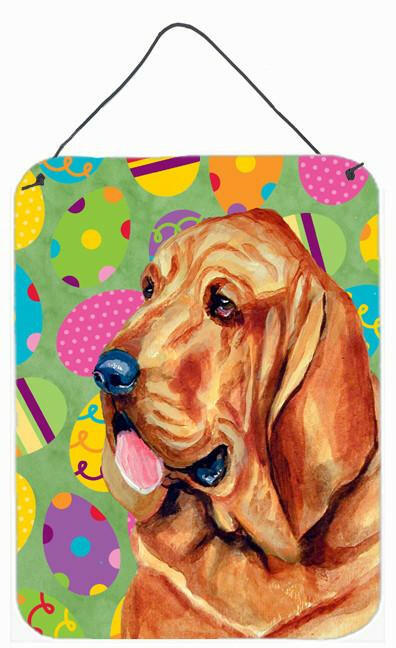 Bloodhound Easter Eggtravaganza Aluminium Metal Wall or Door Hanging Prints by Caroline's Treasures