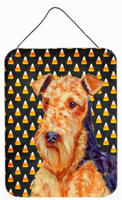 Airedale Candy Corn Halloween Portrait Wall or Door Hanging Prints by Caroline's Treasures