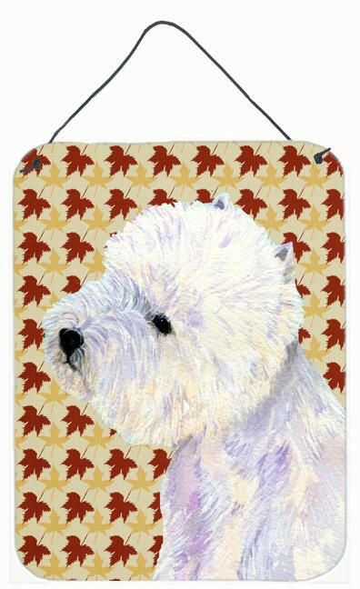 Westie Fall Leaves Portrait Aluminium Metal Wall or Door Hanging Prints by Caroline&#39;s Treasures