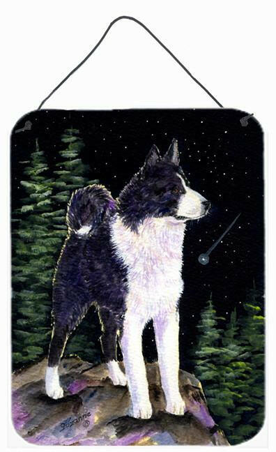 Starry Night Karelian Bear Dog Aluminium Metal Wall or Door Hanging Prints by Caroline's Treasures