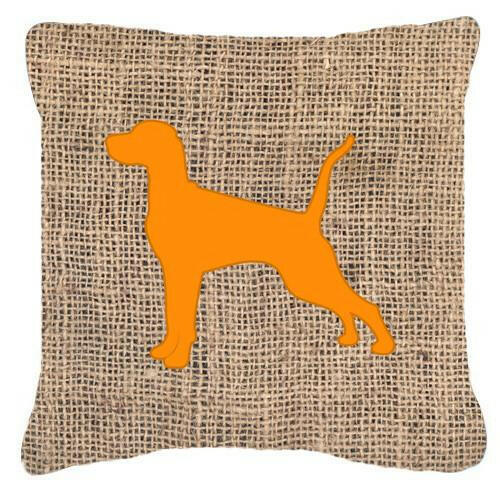 Pointer Burlap and Orange   Canvas Fabric Decorative Pillow BB1105 - the-store.com