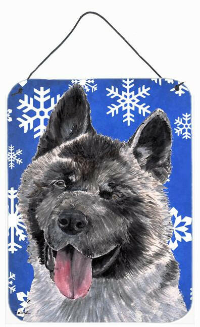 Akita Winter Snowflakes Holiday Wall or Door Hanging Prints SC9481DS1216 by Caroline&#39;s Treasures