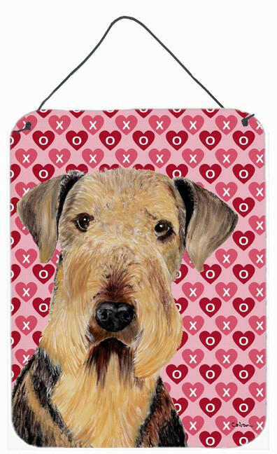 Airedale Hearts Love and Valentine's Day Portrait Wall or Door Hanging Prints by Caroline's Treasures