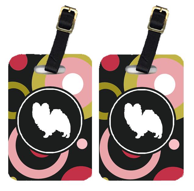 Pair of 2 Papillon Luggage Tags by Caroline&#39;s Treasures