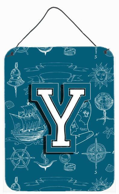 Letter Y Sea Doodles Initial Alphabet Wall or Door Hanging Prints CJ2014-YDS1216 by Caroline&#39;s Treasures